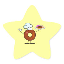 funny doughnut doughnut chef cartoon character star stickers