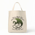 Funny Dragon Joke Tote Bags