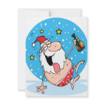 funny drunk santa on vacation invitations