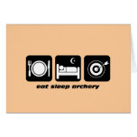 Funny eat sleep archery greeting cards