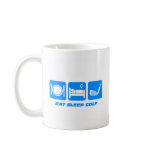 Funny eat sleep golf mugs