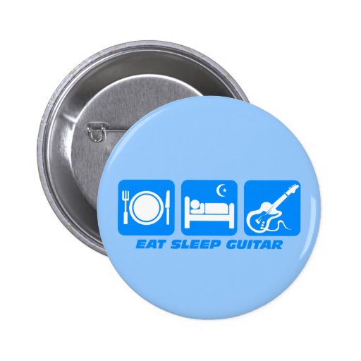Funny eat sleep guitar pin