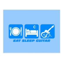 Funny eat sleep guitar post cards