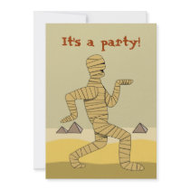 Funny Egyptian Mummy Halloween Party Invitations