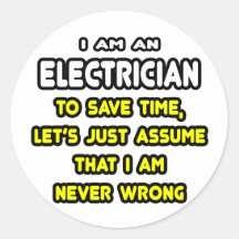 Funny Electrician Stickers and Sticker Designs - Zazzle UK