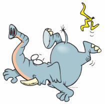 funny elephant slipping on banana peel acrylic cut out