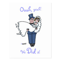Funny Elopement Announcement Postcard Template
