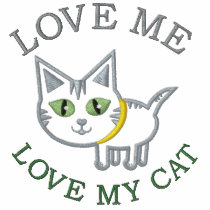 Funny Embroidered Kitty Cat Polo Shirt