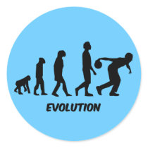 funny evolution bowling stickers