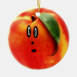 Funny Face Peach Christmas Ornament