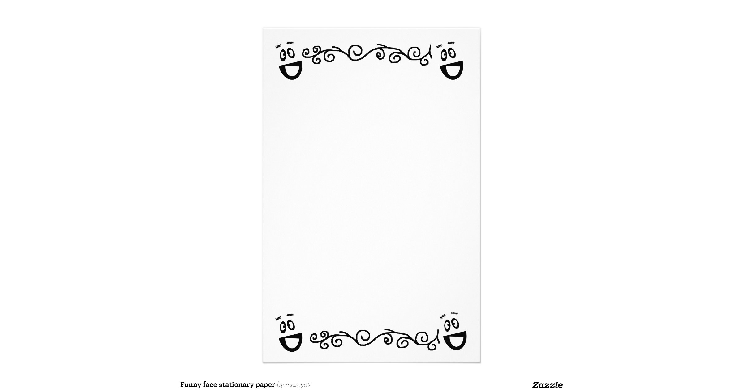 Funny face stationary paper customized stationery Zazzle