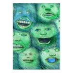 Funny Faces. Fun Cartoon Monsters. Green. Custom business cards