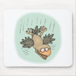 funny falling bird mouse pad