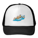 funny family whitewater rafting cartoon hat