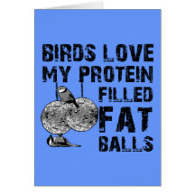 Funny fat balls greeting cards