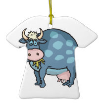 funny fat blue cow christmas ornaments