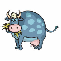 funny fat blue cow cut outs