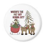 Funny Fat Guy Christmas Refrigerator Magnet