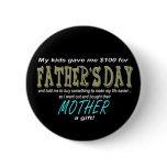 Funny Father's Day Black Button