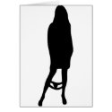 funny female silhouette icon cards