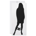 funny female silhouette icon rack cards