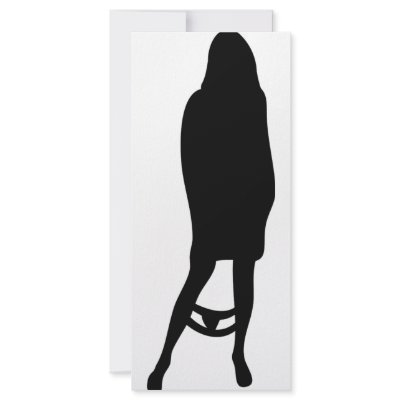 funny female silhouette icon customized rack card by TomaniacLines