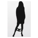funny female silhouette icon stationery
