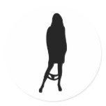 funny female silhouette icon stickers