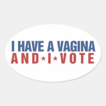 Funny feminist humour oval sticker