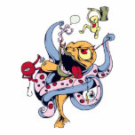 funny fighting alien monsters vector cartoon photo sculptures