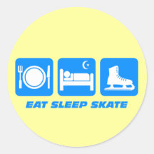 Funny figure skating round sticker