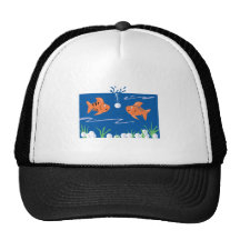 funny fish pondering golf balls underwater hats