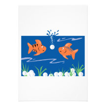funny fish pondering golf balls underwater personalised invite