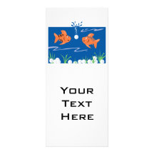funny fish pondering golf balls underwater rack card design