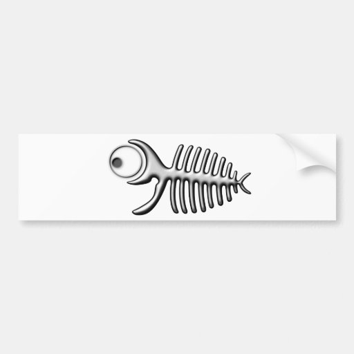 Funny fishbone autoaufkleber