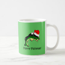 Funny fishing Christmas Coffee Mugs