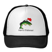 Funny fishing Christmas Hats