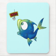 Funny Fishing Fish Mousemat