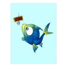 Funny Fishing Fish Postcard