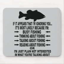 FUNNY FISHING OBSESSION MOUSE MAT
