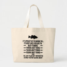 FUNNY FISHING OBSESSION TOTE BAG