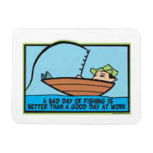 Funny Fishing Rectangle Magnets