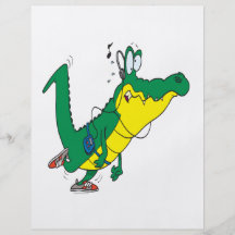 funny fitness gator alligator cartoon flyers