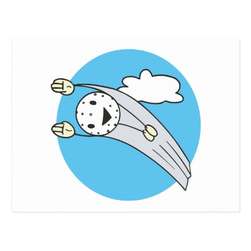 funny flying high golfball cartoon postcards