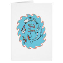 funny food chain vector graphic card