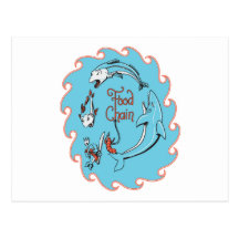 funny food chain vector graphic postcards