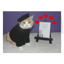 Funny French Cat Valentine Greeting Cards