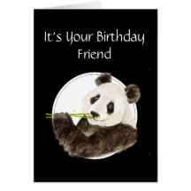 Funny, Friend Birthday, Panda, Asian Bear Card