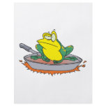 funny frog in a frying pan cartoon flyers