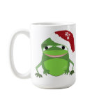 Funny Frog in a Santa Hat mugs